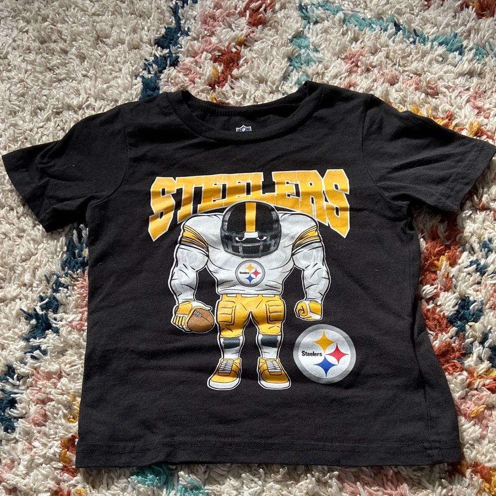 Kids Steelers Black Graphic T-Shirt